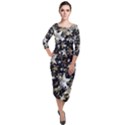 Background-star-christmas-advent Quarter Sleeve Midi Velour Bodycon Dress View1