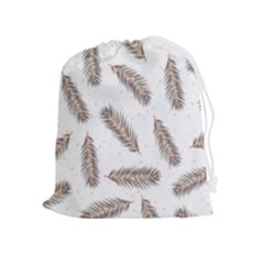 Christmas-seamless-pattern-with-gold-fir-branches Drawstring Pouch (xl) by nate14shop