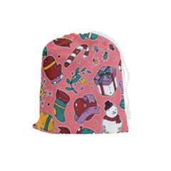 Hand-drawn-christmas-pattern-design Drawstring Pouch (large) by nate14shop