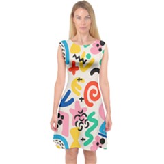 Popping Colors Capsleeve Midi Dress by HWDesign