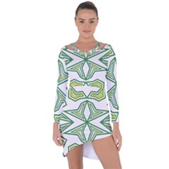 Abstract Pattern Geometric Backgrounds Asymmetric Cut-out Shift Dress by Eskimos