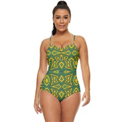 Abstract Pattern Geometric Backgrounds Retro Full Coverage Swimsuit by Eskimos