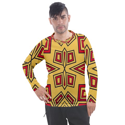 Abstract Pattern Geometric Backgrounds Men s Pique Long Sleeve Tee by Eskimos