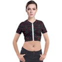 Folk flowers print Floral pattern Ethnic art Short Sleeve Cropped Jacket View1
