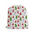 Hd-wallpaper-christmas-pattern-pattern-christmas-trees-santa-vector Drawstring Pouch (XL) View1