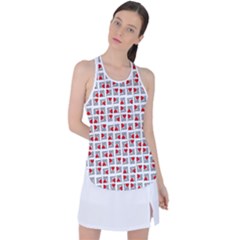 Spanish Love Phrase Motif Pattern Racer Back Mesh Tank Top by dflcprintsclothing