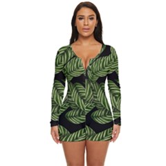  Leaves  Long Sleeve Boyleg Swimsuit by artworkshop