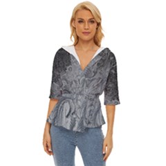 Ice Frost Crystals Lightweight Drawstring Hooded Top by artworkshop