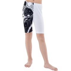 Im Fourth Dimension Black White 4 Kids  Mid Length Swim Shorts by imanmulyana