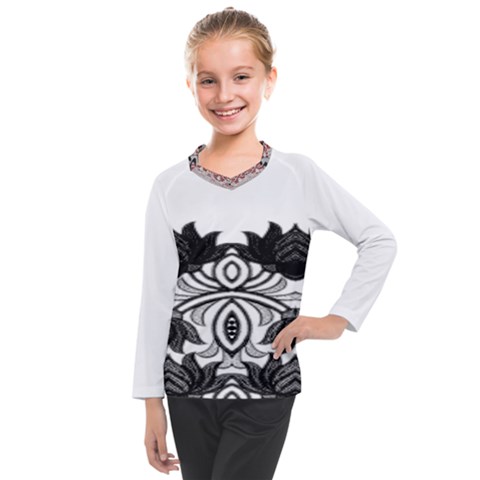 Im Fourth Dimension Black White 6 Kids  Long Mesh Tee by imanmulyana