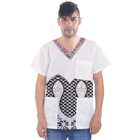 Im Fourth Dimension Black White 8 Men s V-neck Scrub Top by imanmulyana