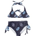 Eyes Evil Eye Blue Pattern Design Kids  Classic Bikini Set View1
