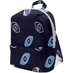 Eyes Evil Eye Blue Pattern Design Zip Up Backpack by artworkshop