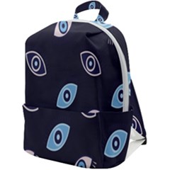 Eyes Evil Eye Blue Pattern Design Zip Up Backpack by artworkshop