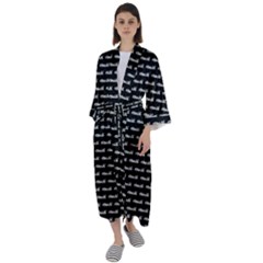 Be Wild Text Motif Pattern Maxi Satin Kimono by dflcprintsclothing
