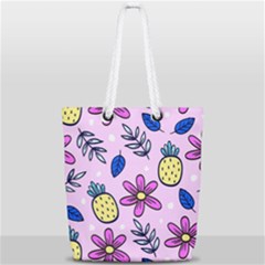 Flowers Purple Full Print Rope Handle Tote (small) by nateshop