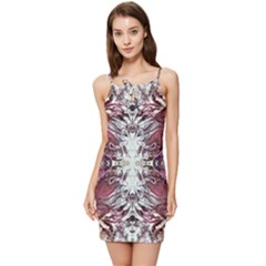 Pink On Gold Symmetry Summer Tie Front Dress by kaleidomarblingart