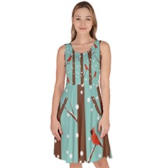 Winter Knee Length Skater Dress With Pockets by nateshop