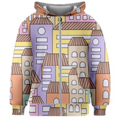 Houses City Architecture Building Kids  Zipper Hoodie Without Drawstring by Sapixe