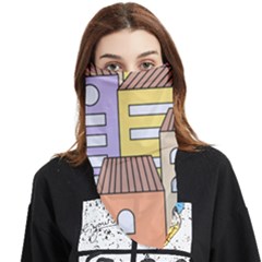 Houses City Architecture Building Face Covering Bandana (triangle) by Sapixe