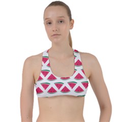Illustration Watermelon Fruit-food Melon Criss Cross Racerback Sports Bra by Sapixe