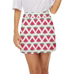 Illustration Watermelon Fruit-food Melon Mini Front Wrap Skirt by Sapixe