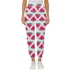 Illustration Watermelon Fruit-food Melon Cropped Drawstring Pants by Sapixe