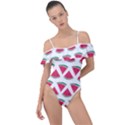 Illustration Watermelon Fruit food Melon Frill Detail One Piece Swimsuit View1