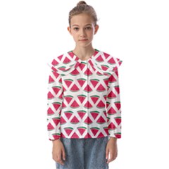 Illustration Watermelon Fruit Food Melon Kids  Peter Pan Collar Blouse by Sapixe