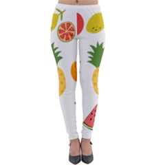 Fruits Cartoon Lightweight Velour Leggings by Sapixe