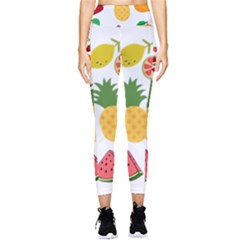 Fruits Cartoon Pocket Leggings  by Sapixe