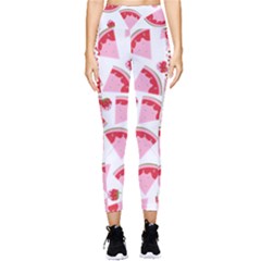Pink Watermeloon Pocket Leggings  by Sapixe