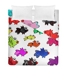 Fish Fishes Marine Life Swimming Water Duvet Cover Double Side (full/ Double Size) by Sapixe