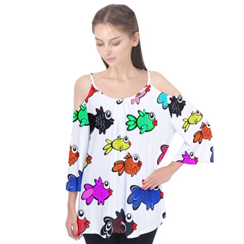 Fish Fishes Marine Life Swimming Water Flutter Tees by Sapixe