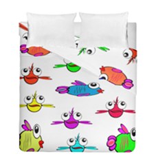 Fish Swim Cartoon Funnycute Duvet Cover Double Side (full/ Double Size) by Sapixe