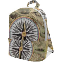 Map Vintage Nautical Collage Zip Up Backpack by Sapixe