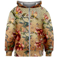Flower Cubism Mosaic Vintage Kids  Zipper Hoodie Without Drawstring by Sapixe