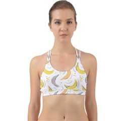 Seamless Stylish Pattern-with-fresh-yellow-bananas-background Back Web Sports Bra by Wegoenart