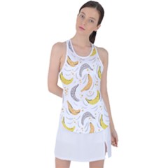 Seamless Stylish Pattern-with-fresh-yellow-bananas-background Racer Back Mesh Tank Top by Wegoenart