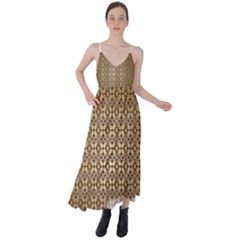 Background-chevron Chocolate Tie Back Maxi Dress by nateshop
