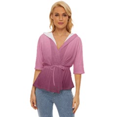 Background-pink Lightweight Drawstring Hooded Top by nateshop