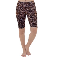 Coffee Beans Food Texture Cropped Leggings  by artworkshop