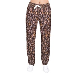 Coffee Beans Food Texture Women Velvet Drawstring Pants by artworkshop