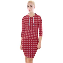 Christmas Paper Wrapping  Quarter Sleeve Hood Bodycon Dress by artworkshop