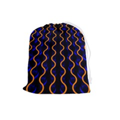 Pattern Abstract Wwallpaper Waves Drawstring Pouch (large) by Jancukart