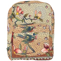 Flower Cubism Mosaic Vintage Full Print Backpack by Jancukart