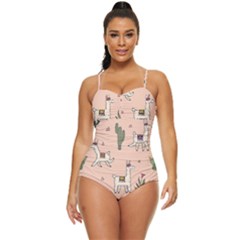 Llamas Pattern Retro Full Coverage Swimsuit by Jancukart