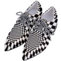 Illusion Checkerboard Black And White Pattern Pointed Oxford Shoes View2