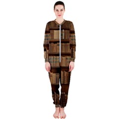 Books Bookcase Old Books Historical Onepiece Jumpsuit (ladies) by Amaryn4rt