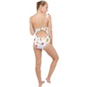 Autumn Isolated Blade Branch Frilly One Shoulder Swimsuit View2